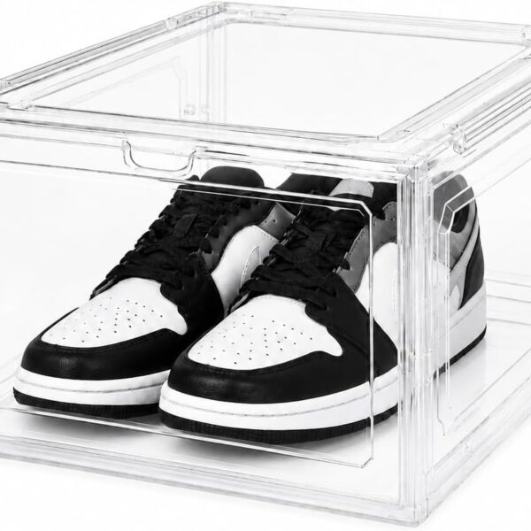 Thickened Clear Stackable Shoe Organiser, 1-Pack, White