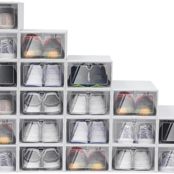 20-Pack Clear Plastic Stackable Shoe Storage Bins