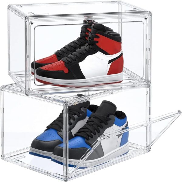 2-Pack Stackable Clear Shoe Organiser, Size 14
